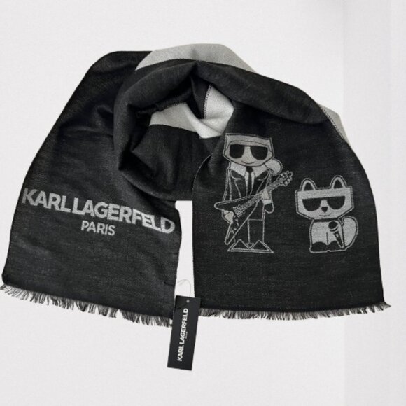 Authentic Karl Lagerfeld Paris Reversible Scarf NWT (Unisex) - Picture 11 of 16